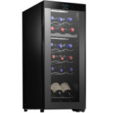 NutriChef Dual Zone 19.3'' Freestanding 18 Bottle Wine Refrigerator