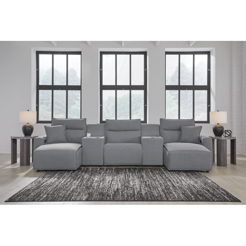 Canapé modulaire inclinable électrique avec méridienne 5 pièces Modmax