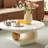 Simple log tea table in cream style