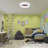  Modern Football Pattern Integrated Led Flush Mount With White Acrylic Shade