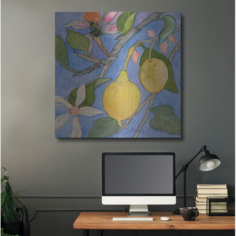 Art mural en métal «Lemon Tree Italy 2» par Sharon Pitts, H 36 po x l 36 po