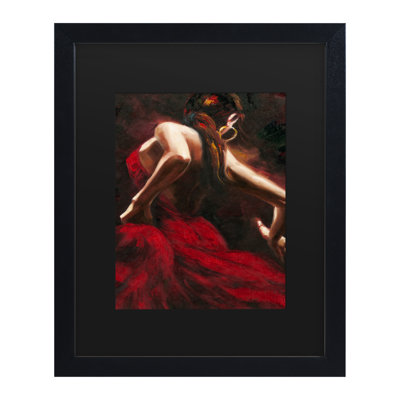 Art mural encadré - Décoration murale maîtresse «Danseuse de flamenco» avec cadre mat - Art du salon, de la cuisine et de la salle de bain - 16 x 20