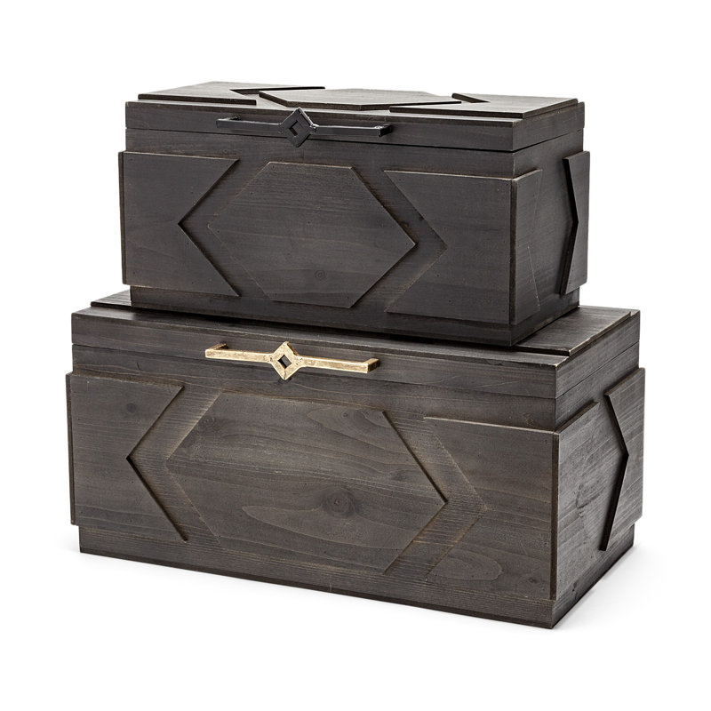 2 Piece Wooden Decorative Box Set