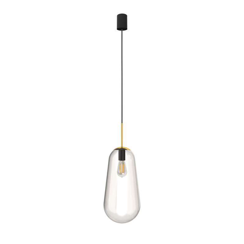 Penryn 1 - Light Black Single Pendant, 195cm H x 22cm W x 22cm D