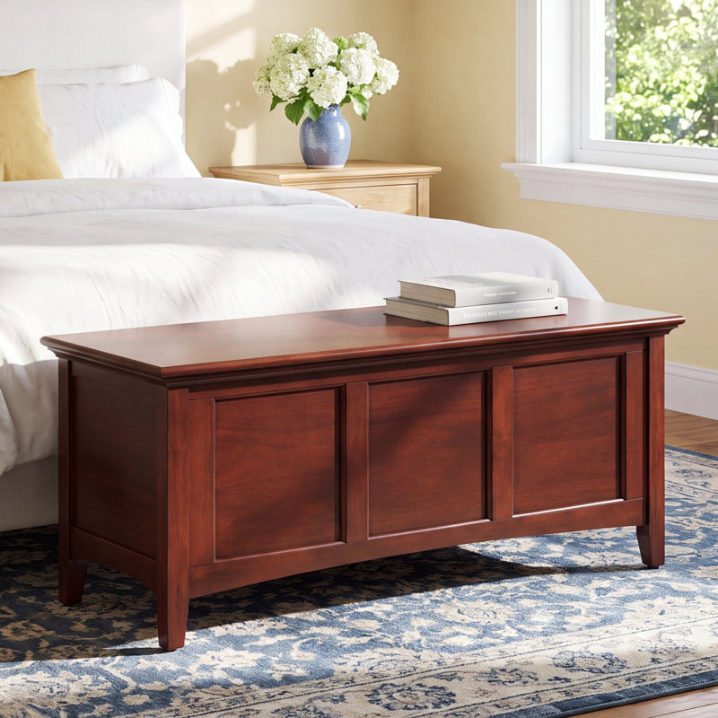 Melusina Solid Wood Blanket Chest, Cherry Brown