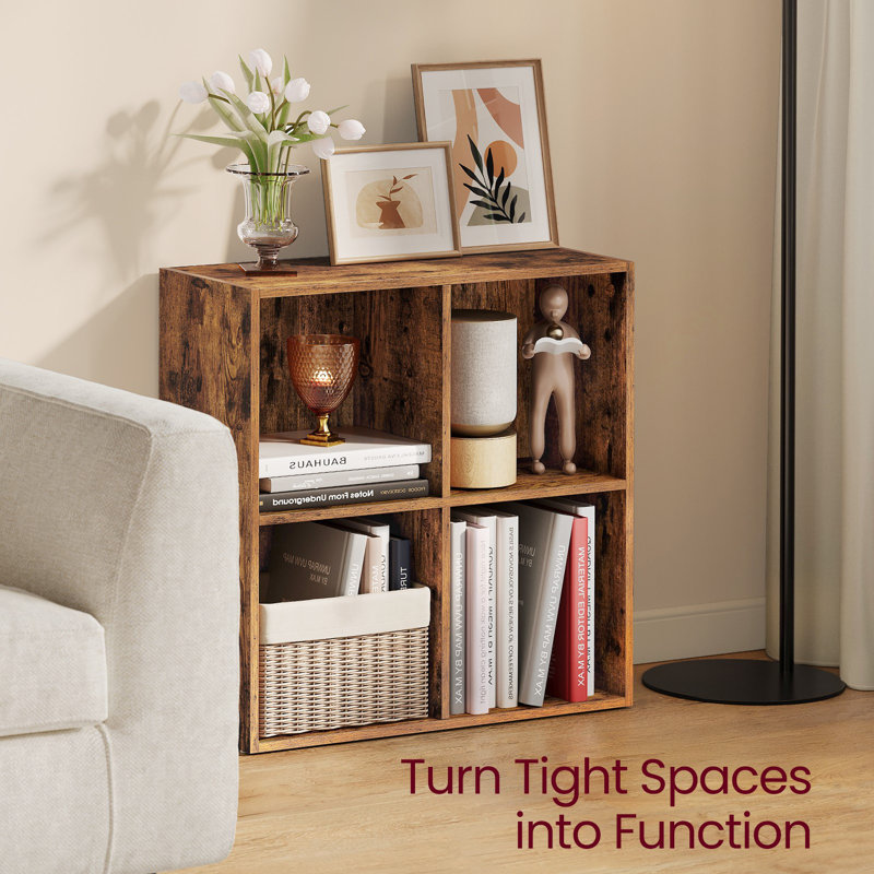 4-Cube 26''H X 26''W Bookcase, Rustic Brown