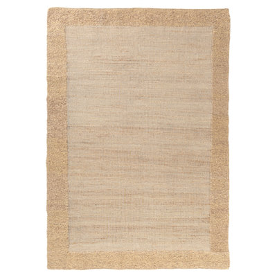 Farmhouse Bordered Hand-Woven Wool Blend Indoor Area Rug