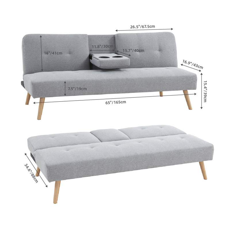 Daviah 65'' Slipcovered Sleeper Sofa