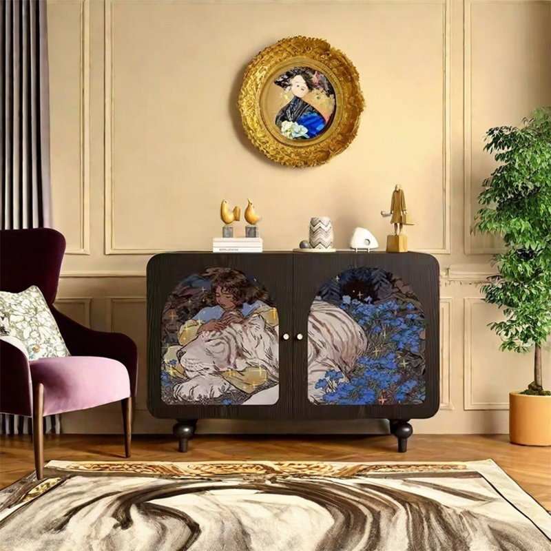 Grande armoire de rangement en bois de frêne