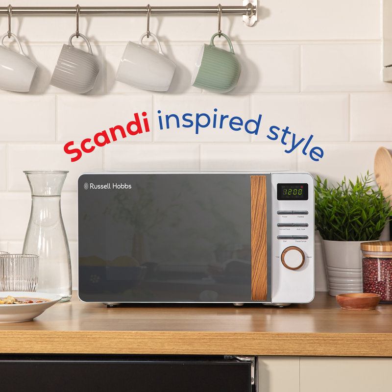 Russell Hobbs RHMD714G-MN Scandi Compact Digital Microwave 17L Grey, White
