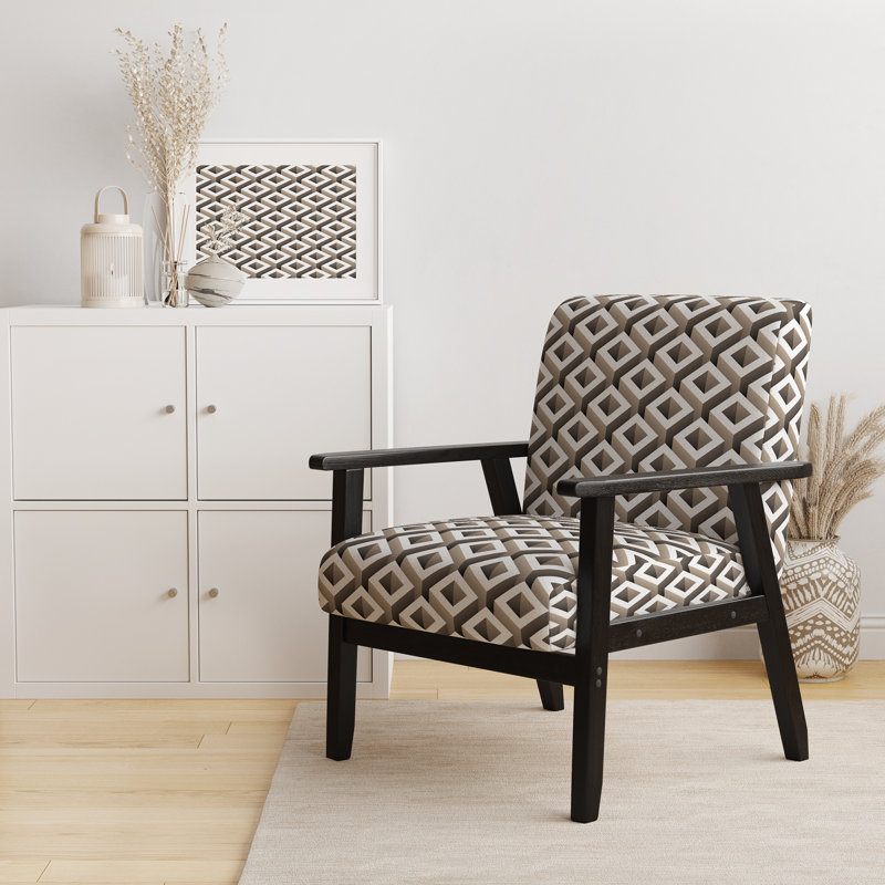 Grischa - Illustration de boîtes - Fauteuil d'appoint scandinave rembourré en velours
