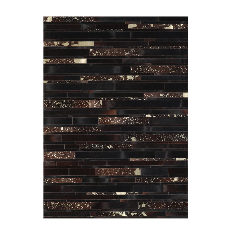 Juwairia Patchwork Handmade Cowhide Area Rug, Rectangle 7'6" x 9'6"