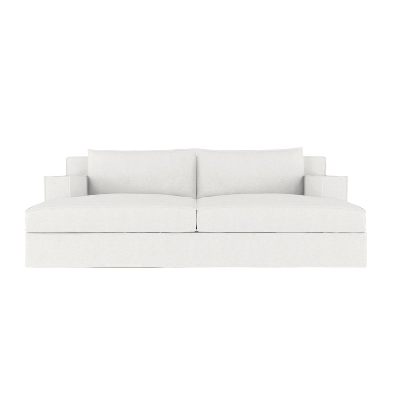 Mulberry Square Track-Arm Daybed with Flange Seam, Weathered, Distressed Leather Silver Streak