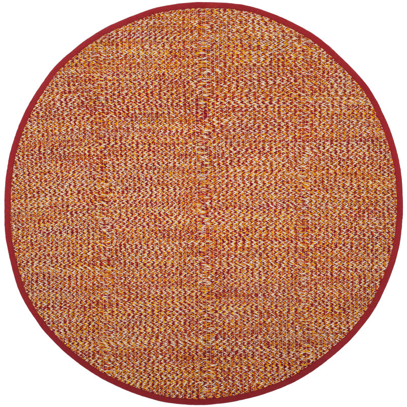 Figuig Hand Woven Cotton Abstract Rug, Round 6'