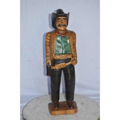 Jenson Sheriff Made of Wood Statue - Size: 6"L x 9"W x 30"H.