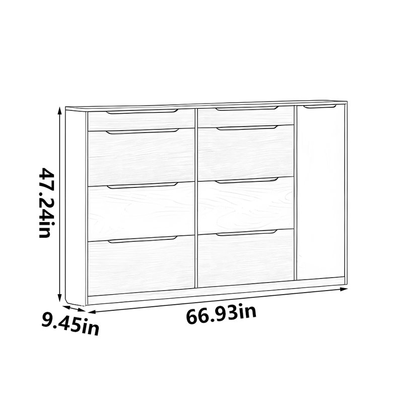 Armoire à chaussures populaire, H 47,24 po x l 66,93 po x P 9,45 po