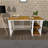 Asymmetrical Metal Frame Walnut Finish Computer Desk with 2 Shelves