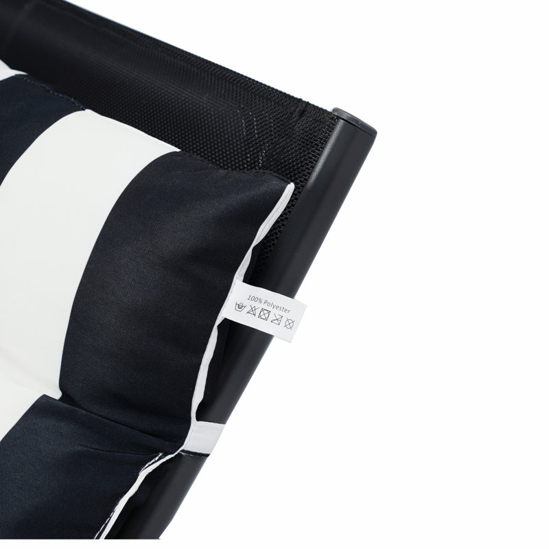 Chaise longue d'extérieur Levo, Noir blanc