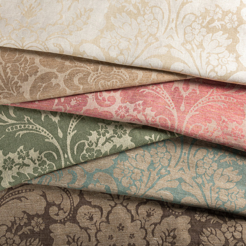Acanthus Damask Fabric, Pearl