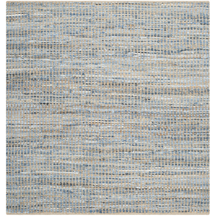 Parkman Hand Woven Jute/Denim/Cotton Rug in Natural/Blue