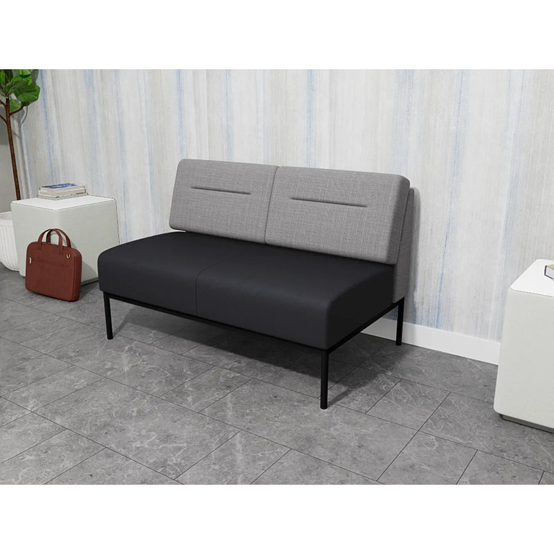 Causeuse Darsey, Avec alimentation, Gris chambray; noir Patriot Plus, Noir