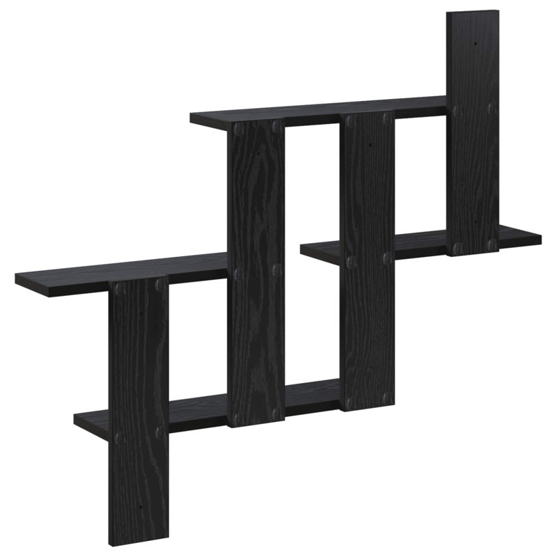 Engineered Wood Wall Shelf, Black Oak