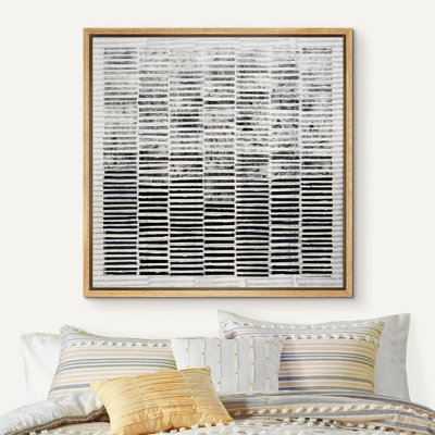 Linear Geometry " Black White Grunge Stripe Color Field Abstract Shapes Neutral Modern Art Decor Contemporary Minimal "