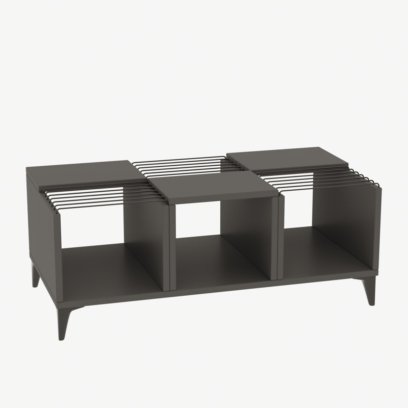 Table basse avec rangement Mannford, Anthracite