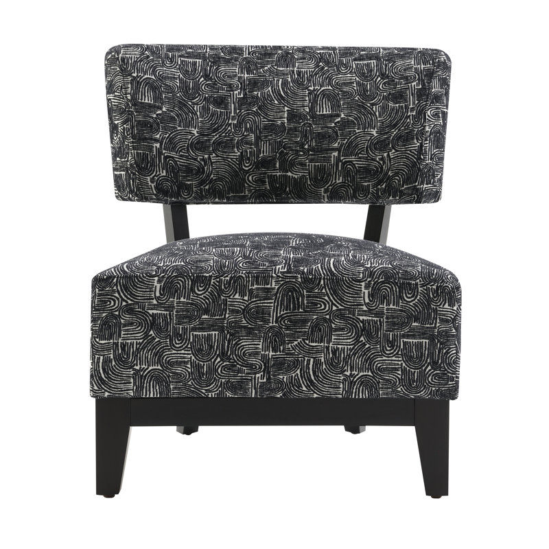 Fauteuil d'appoint rembourré avec dossier incliné Swirle, Noir