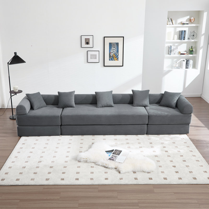 Canapé-lit pliable convertible 106,3 po, Gris