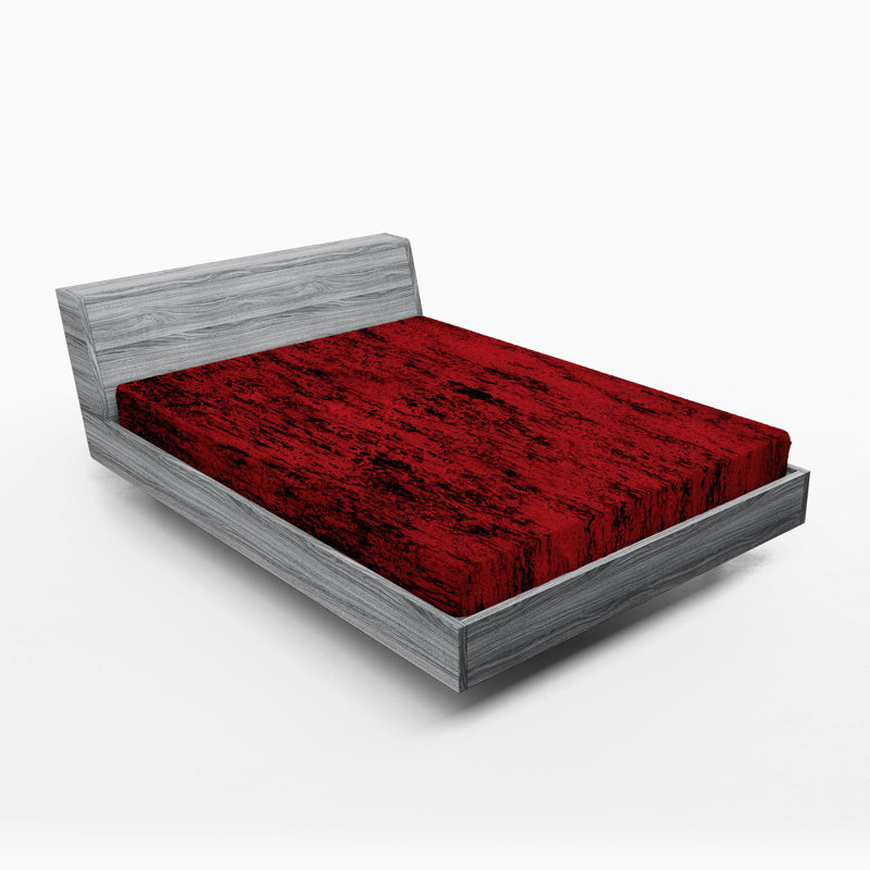 Ambesonne Fitted Sheet 2-Pack, Black/Red Animal Print, King Fitted Sheet