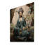 Art bouddhiste sarcelle beige Bodhisattva Compassion - impression bouddhiste sur bois de pin naturel-1433239782