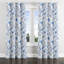 Rideaux de fenêtre Coastal - Rideau à œillets à motif floral bleu - 1 panneau-265090987-265090984
