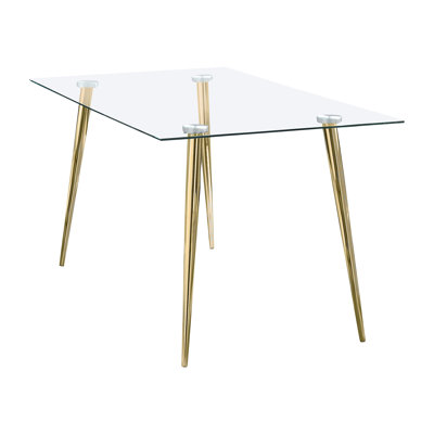 Jano Glass Top Metal Base Dining Table