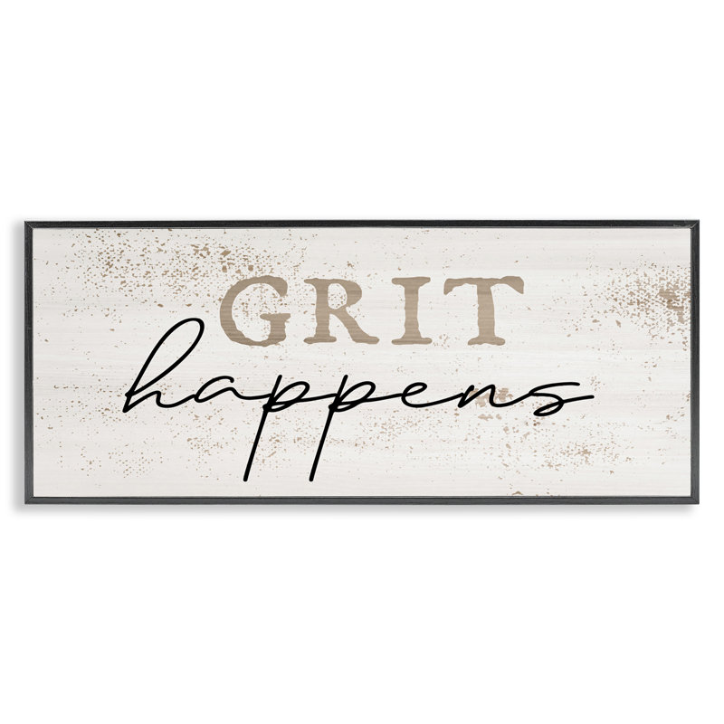  «Grit Happens Motivation», estampe numérique par Daphne Polselli, H 13 po x l 30 po, Giclée encadrée noir minuit