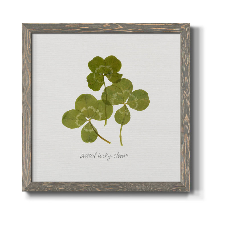 Toile encadrée pressée «Clover II» de qualité supérieure - prête à être accrochée, Cadre gris, H 20 po x l 20 po x P 1,5 po