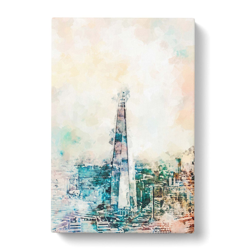 The Shard Building London In Abstract - Wrapped Canvas Painting, 76cm H x 50cm W x 3cm D