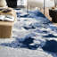 Grand tapis d'intérieur doux et lavable bleu-101273080