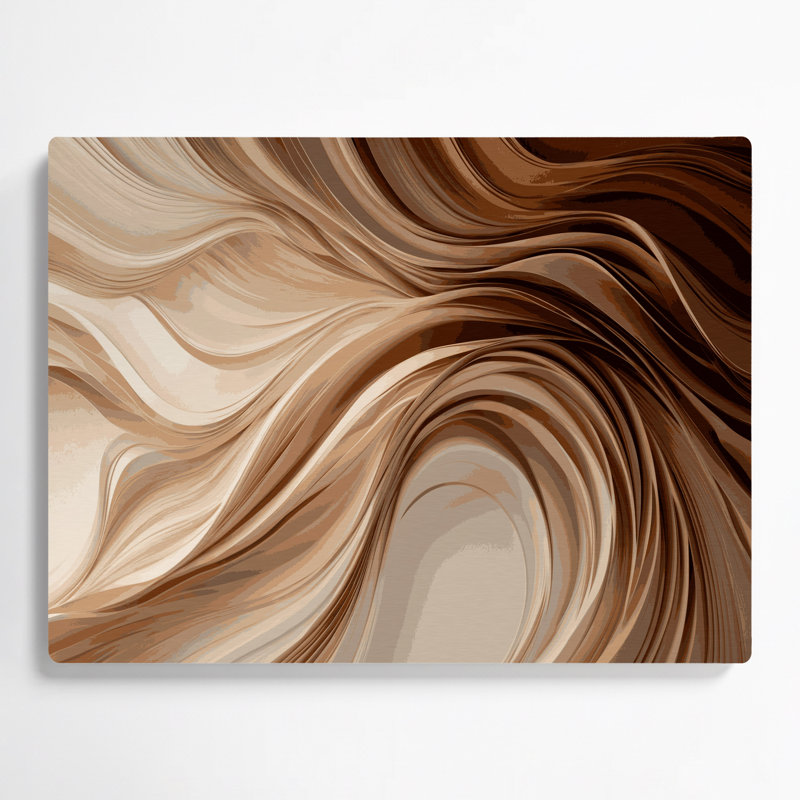 Gradient abstrait 51, art mural en métal beige, H 8 po x l 10 po
