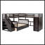 Lit superposé simple en L simple avec tiroirs, bureau portable et garde-robe pour plus d'espace et de polyvalence