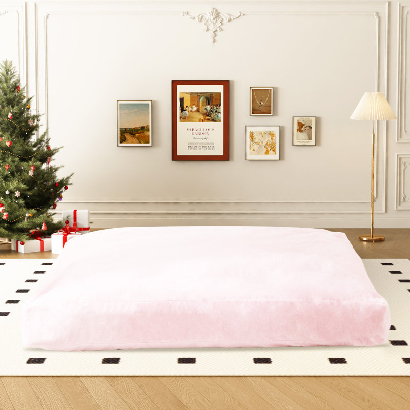 Fauteuil-sac géant pour adultes, Fausse fourrure rose