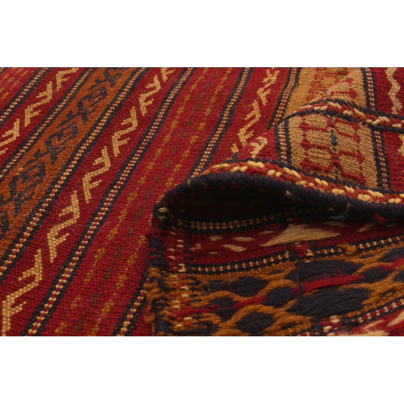 Tapis décoratif en laine noué à la main de conception unique noué à la main new age kashkoli rouge/brun 3 pi 4 po x 5 pi 3 po
