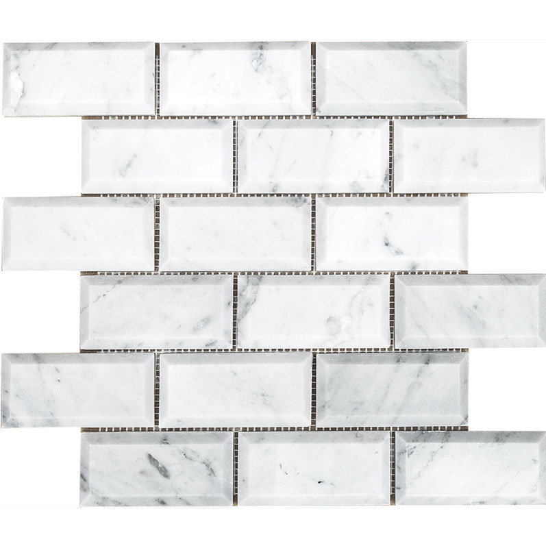 Carrara 2" x 4" Marble Brick Joint Mosaic Wall & Floor Tile