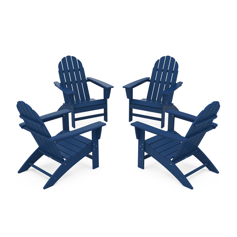 POLYWOOD Vineyard Adirondack Conversation Set, Navy