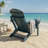 Navy Blue Wood Grain Composite Folding Adirondack Chair With Double Cup Holders, For Patio Gardens And Outdoor Relaxation.-2121196368