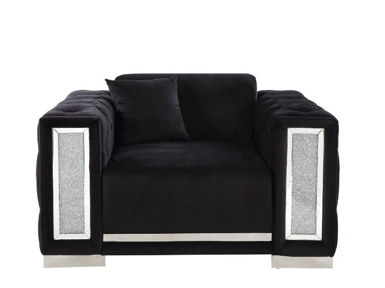 Upholstered Cotton Blend Accent Chair