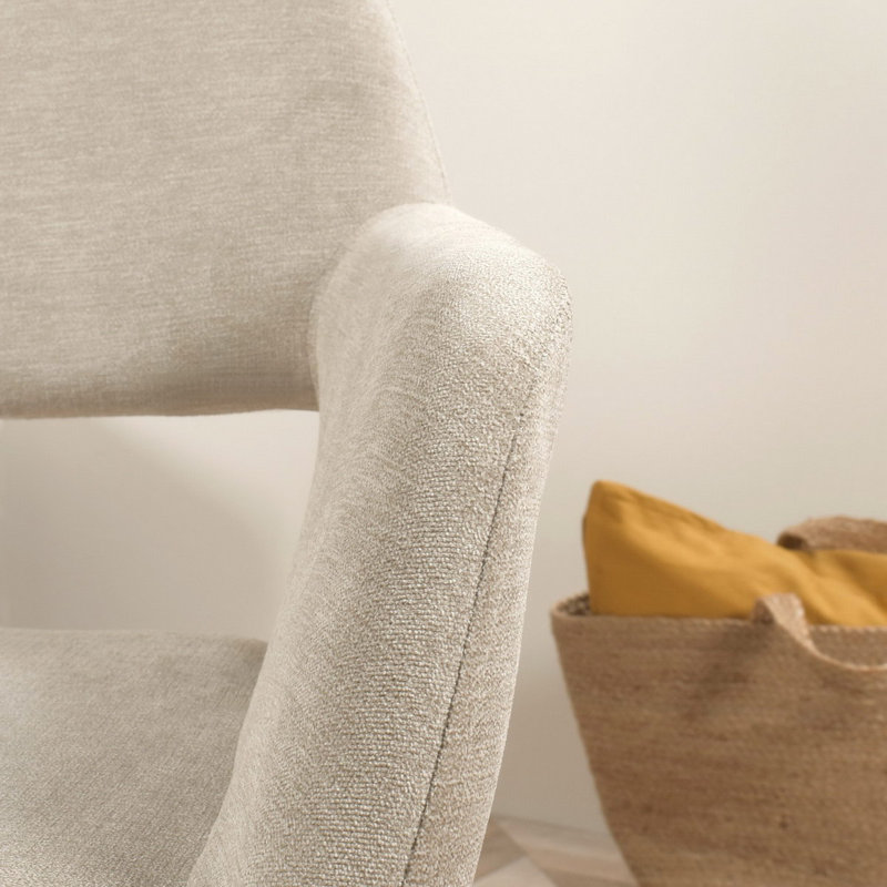 Velvet Armchair, Beige