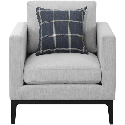 Chaise d'appoint grise pour le salon - Coussins et dossier de détente élégant