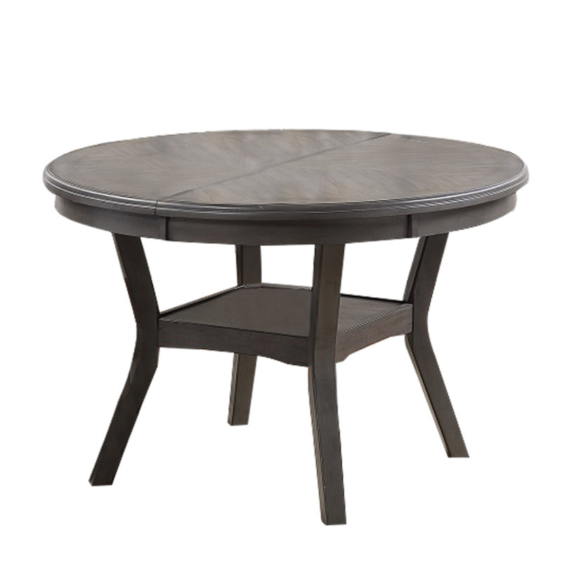 Round Top Wooden Dining Table with Boomerang Legs, Grey