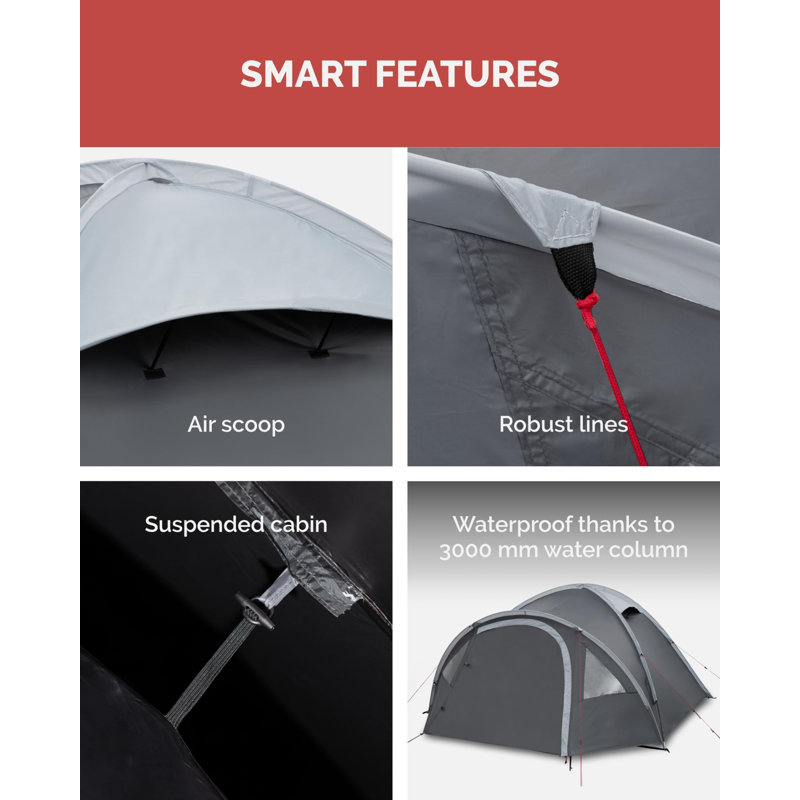4 Person Tent, Grey